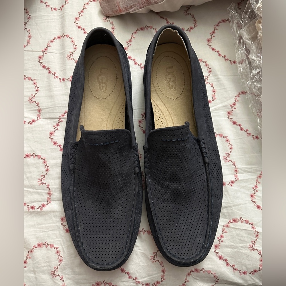 UGG Men's Dark Blue Perforated Loafers - Picture 6 of 8